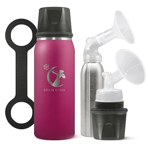 Ceres CHILL OG Breastmilk Chiller & Warmer – 12–34oz Portable Breast Milk Cooler, Storage & Baby Bottle for Travel, Work or On-The-Go – Pump Compatible Container – Don’t Call Me Hon, Plum
