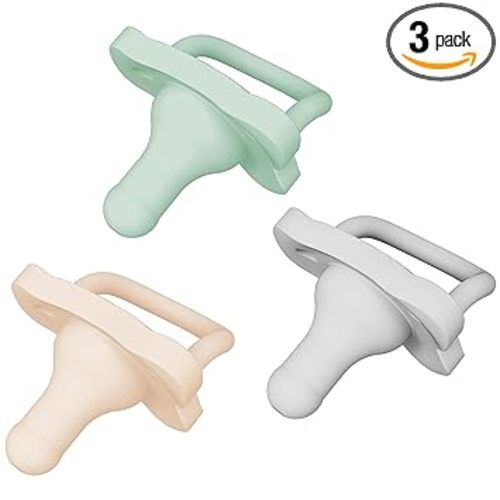 Dr. Brown's HappyPaci 100% Silicone Baby Pacifier, Contoured One-Piece Design, Gray/Green/Ecru, 0-6m, BPA-Free, 3-Pack