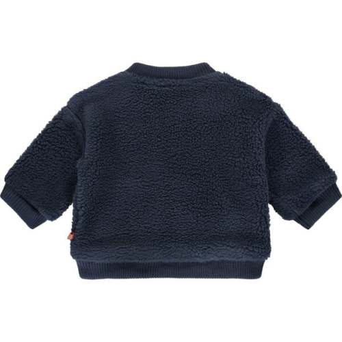 Fuzzy Zip Cardigan, Navy - Babyface | Maisonette