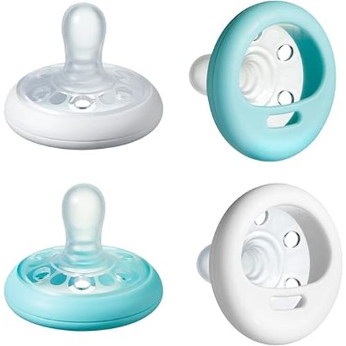 Tommee Tippee Breast-Like Pacifier, Skin-Like Texture, Symmetrical Design, BPA-Free Binkies, 6-18m, 4-Count