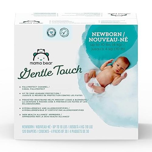 Amazon Brand - Mama Bear Gentle Touch Diapers, Size 2, 46 Count
