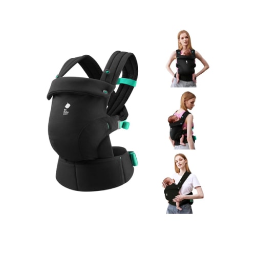 Bc Babycare CocoonGo Baby Carrier – CloudTouch Soft & Ergonomic Baby Carrier for 7–44 lbs | Easy to Wear, Adjustable Fit, Travel-Ready, Machine Washable (Black)