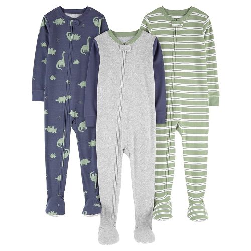 Simple Joys by Carter's baby-boys 3-pack Snug Fit Footed Cotton Pajamas