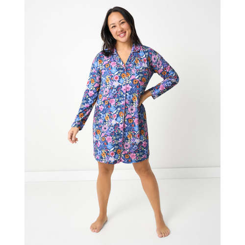 Dusk Blooms Women's Long Sleeve Sleep Shirt - Little Sleepies