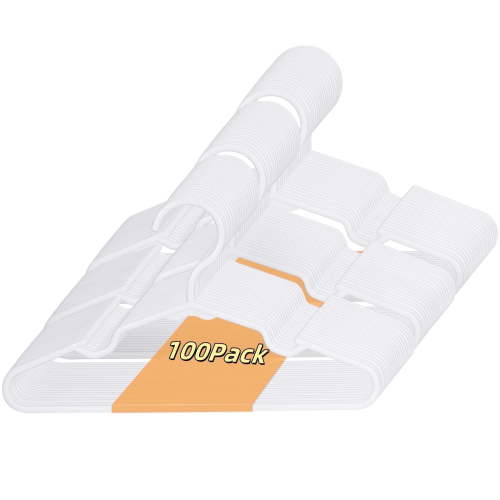 Sageme Baby Hanger for Cloth, 100 Pack, White, Plastic