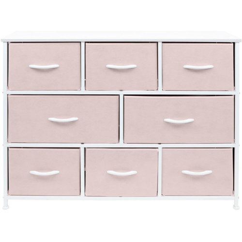 Sorbus 8 Drawers Wide Dresser with Steel Frame, Wood Top, and Fabric Bins & Reviews | Wayfair