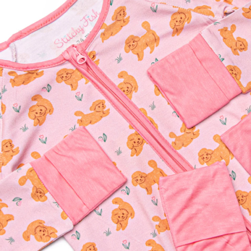 Snuggle Pup Bamboo Zippy Pajama, Pink – Stitchy Fish