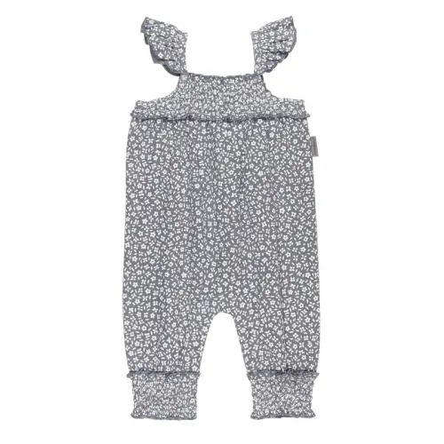 Blueberry Floral | Organic Muslin Sleeveless Romper 0-3m