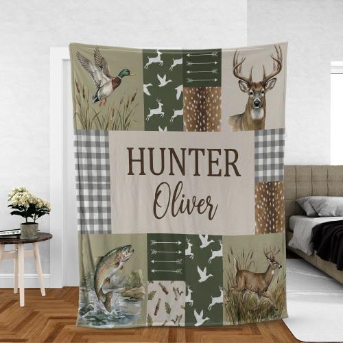 Personalized Fleece Blanket: Hunting Baby Boy Nursery