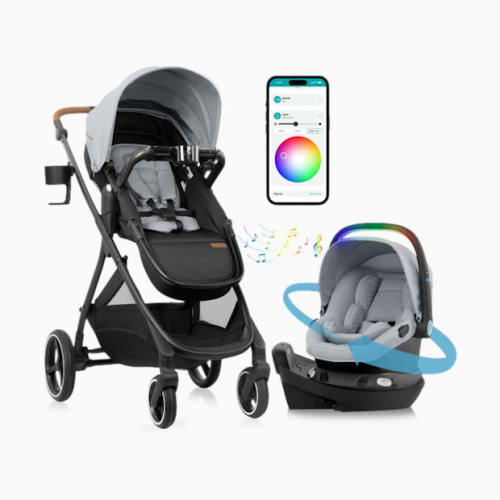 Evenflo Shyft Intuiti+ Travel System featuring Revolve180 LiteMax NXT with SensorySoothe - Quartz