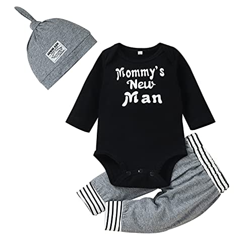 HIHA Preemie Newborn Infant Baby Boys Girls I Am New Here Bodysuit Pant Hat for Unisex Outfits