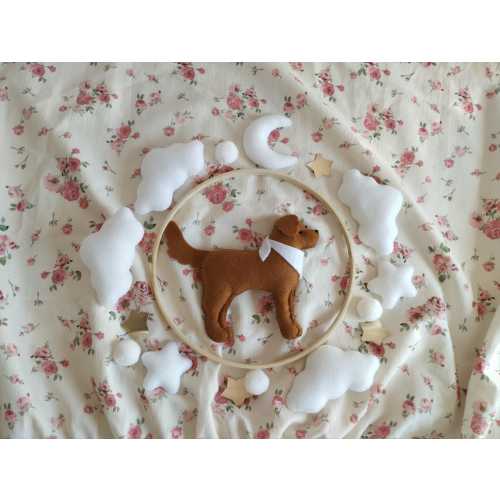 CUSTOM Dog Baby Mobile, Golden Retriever Nursery Mobile, Labrador Crib Mobile, Labrador Nursery Decor, Retriever Dog Baby Shower gift, 0342
