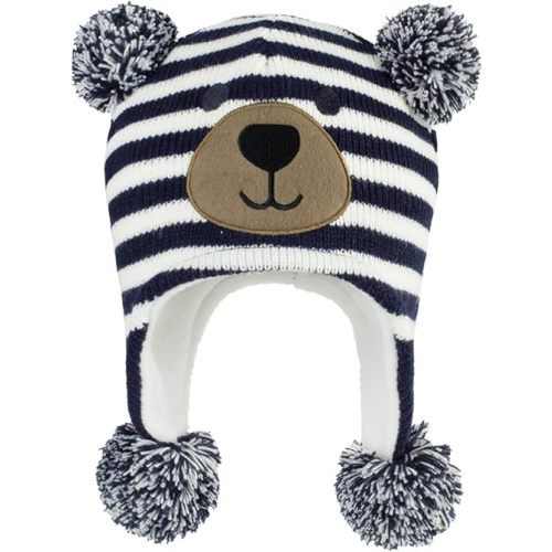 Century Star Baby Boy Hat Winter Fleece Lined Hat Knit Earflap Kids Caps Infant Toddler Hats for Baby Girls with Pom Pom