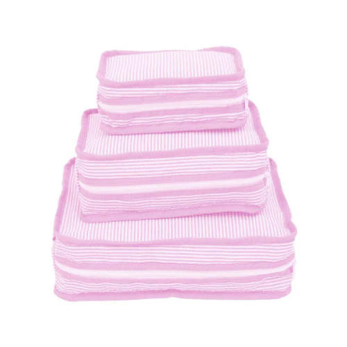 Stacking Cubes - Pink Seersucker