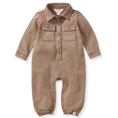 Burt's Bees Baby Boys Jumpsuit, 100% Organic Cotton One-piece, Long Sleeve Button Down Coverall