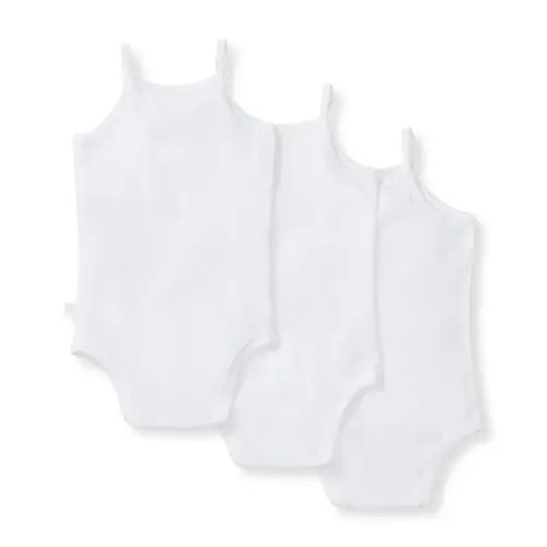 Solid Organic Cotton Baby Camisole Bodysuits 3 Pack