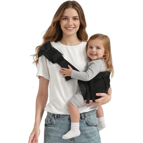 Toddler Carrier Sling Carry for 8-40lbs, Adjustable Baby Carrier Sling One Size Fit All, Hip Seat Newborn Baby Carrier Breathable & Ergonomic Design, Black Mesh