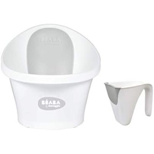 BEABA by Shnuggle Bath Bath Tub + Washy Bath Rinse Cup, White
