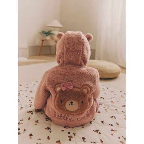 Pink Baby Borg Fleece Jacket (0mths-2yrs)