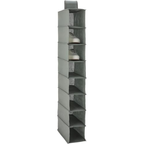 Amazon Basics 8-Tier Hanging Closet Shelf Shoe Organizer, 11.5 x 41 x 5.5 in, Dark Grey