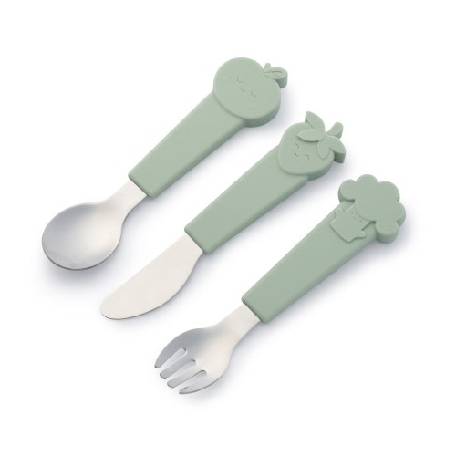 Grow By Annabel Karmel Stainless Steel Cutlery Set-Soft Sage