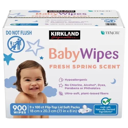Kirkland Signature Baby Wipes Fresh Spring Scent, 900-count | Costco
