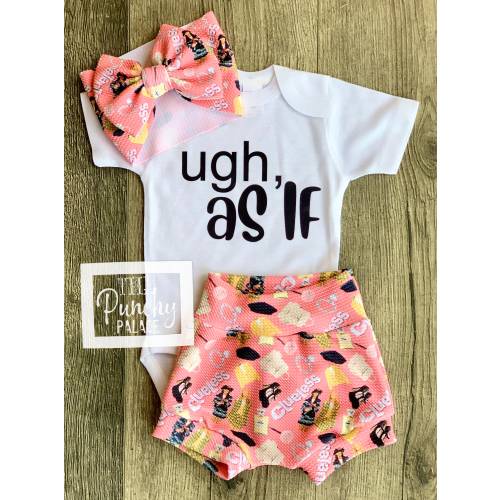 Baby Full Outfit Set / Toddler Full Outfit Set / Trendy Baby Clothes / Ugh, As If Clueless Trendy Baby Clothing Set