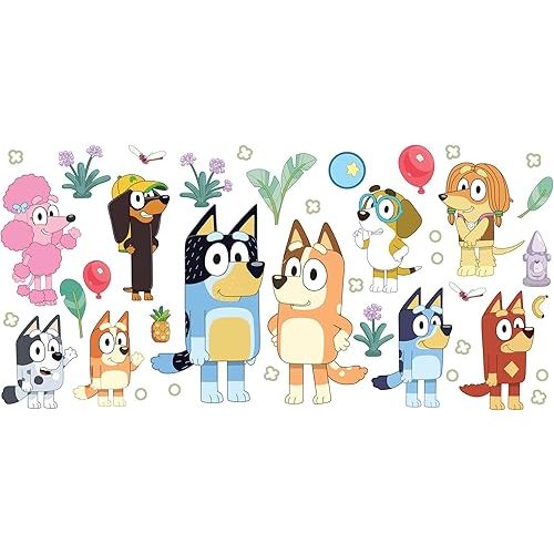 RoomMates Bluey Family and Friends Peel and Stick Wall Decals, RMK5457SCS