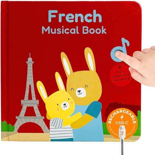 Cali's Books French Nursery Rhymes | New Rechargeable Sound Books | Sound Book for Toddlers 1-3 | Bilingual Books for 1 Year Old | | French Baby Book