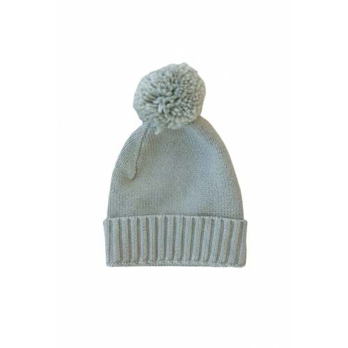 Baby Knit Pom Pom Beanie | Smoke