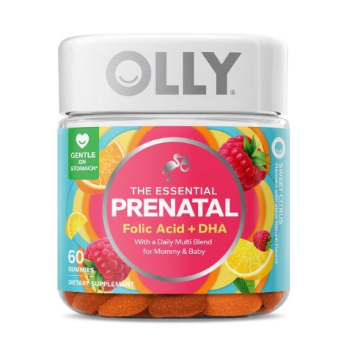 OLLY Essential Prenatal Multivitamin Gummies - Sweet Citrus - 60ct: Gluten-Free, No Artificial Colors, No Artificial Flavors