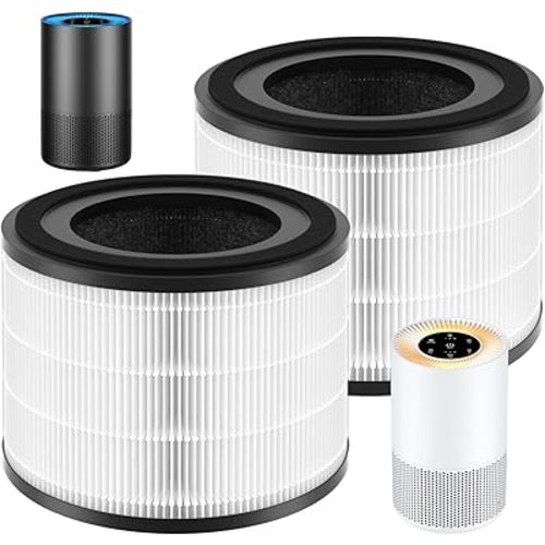 AP-S0610L Filter Replacement Compatible with MOOKA AP-S0610L Air Purifi-er, 3-in-1 H13 True Hepa Filter with Activated Carbon Filter, 2 Pack