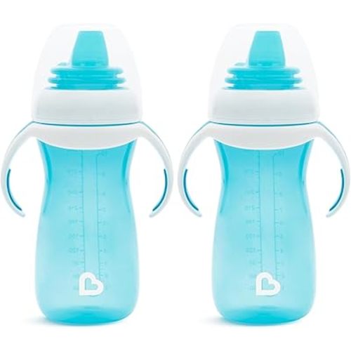 Munchkin Sippy Cup, 10 Ounce, with Trainer Handles | Blue | Pack of 2 | Gentle Transition