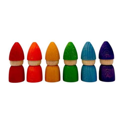 Rainbow & Pastel Wooden Peg Dolls Collection – 5 Styles
