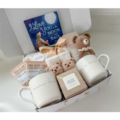 New parents gift basket / Expecting Parents Gift Box / New Mom and Dad care package / Pregnancy Gift Box / New Baby Gift Basket / teddy bear