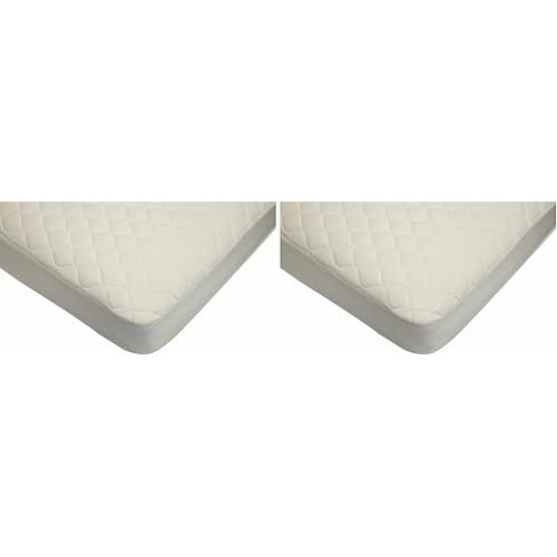 American Baby Company Waterproof Crib and Toddler Mattress Protector, Quilted Fitted Protector Pad Cover Made with Organic Cotton Top Layer, 52“ x 28" (Pack of 2)