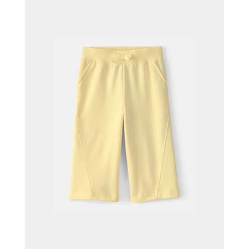 Baby Girl French Terry Wide-Leg Active Pants - Yellow | Carter's