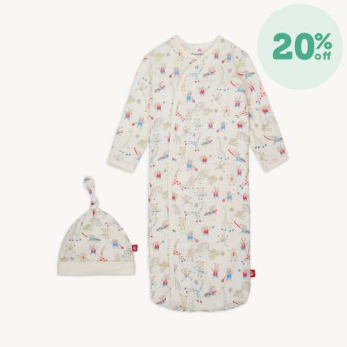 furry field day modal magnetic cozy sleeper gown + hat set – Magnetic Me