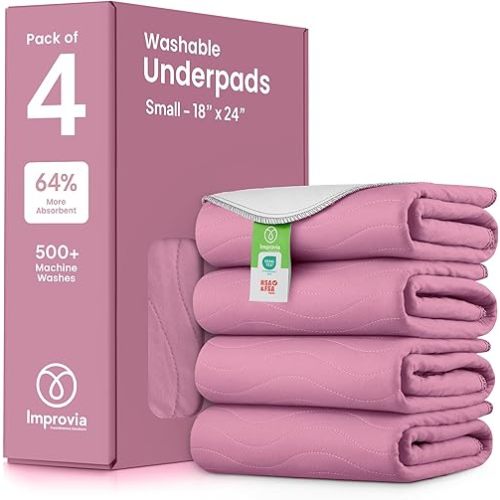 IMPROVIA® Washable Underpads, Heavy Absorbency Reusable Incontinence Pads