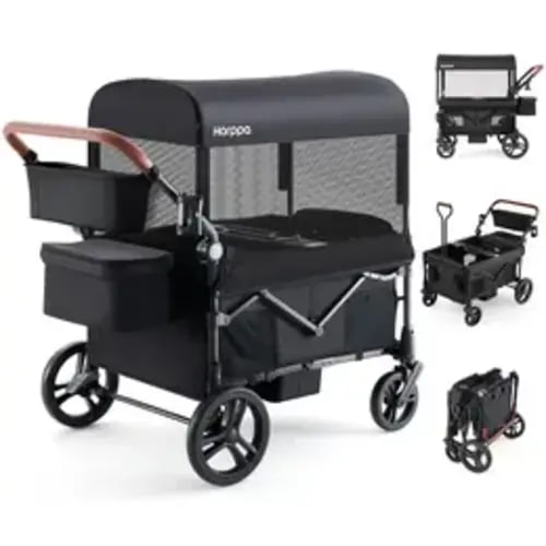 HARPPA Baby Stroller Wagon, Lightweight Folding Adjustable 2-Seat/4-Seat Travel Stroller, Canopy, Push-Pull Handle, EVA Foam All-Terrain Wheel, Large Storage, Outdoor/Camping Use, Lightweight Travel Stroller, Adjustable Stroller,summerwins - TikTok Shop