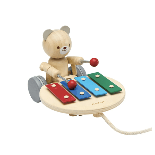 Plan Toys Pull Along Musical Bear | Acorn Toy Shop