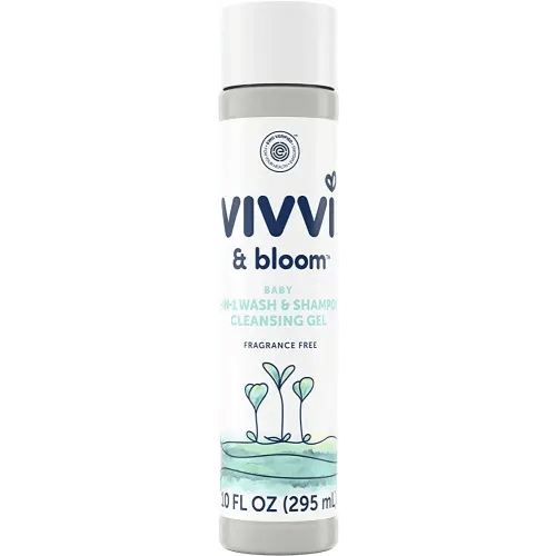 Vivvi & Bloom Gentle 2-in-1 Baby Wash & Shampoo Cleansing Gel, Leaves Sensitive Skin Feeling Healthy & Moisturized, Fragrance-Free, Formulated Without sulfates, paraben, & Dyes, 10 fl. Oz