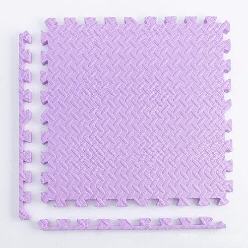 12 Pack Soft Foam Puzzle Floor Mats Interlocking Non-Slip Carpet Tiles for Kids Playroom Gym Home Office Mats(Purple,12x12x1in)