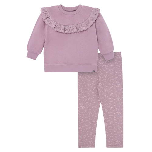 Modern Moments by Gerber Toddler Girl Eyelet Ruffle Sweatshirt Tunic and Legging Set, Sizes 12M-5T