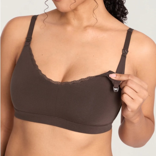 Cotton Lace Trim Nursing Bralette