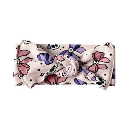 Pastel Skull Bows baby headband