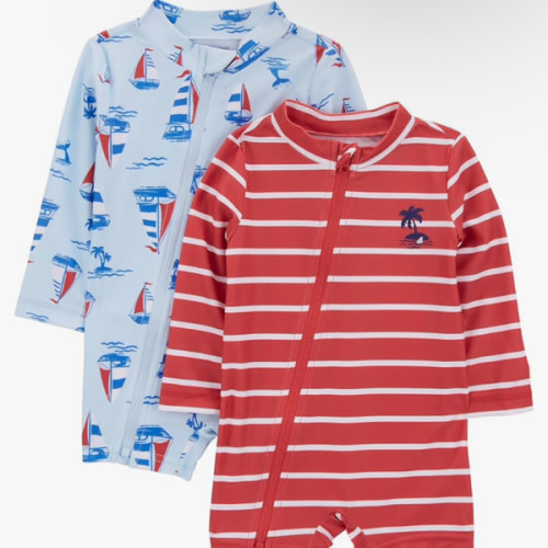 Simple Joys by Carter's Boys' 2-Pack 1-Piece Zip Rashguards