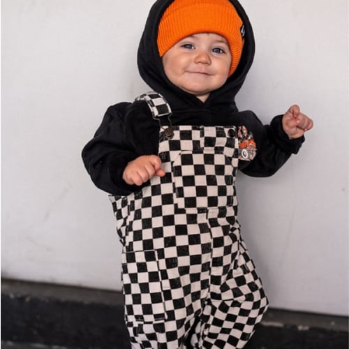 Classic Checkered Overalls - Black | Little Trouble