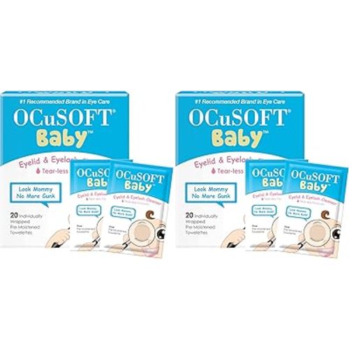 OCuSOFT Baby Eyelid and Eyelash Cleanser,Pre-Moistened Towelette,White/Blue,(Pack of 40)