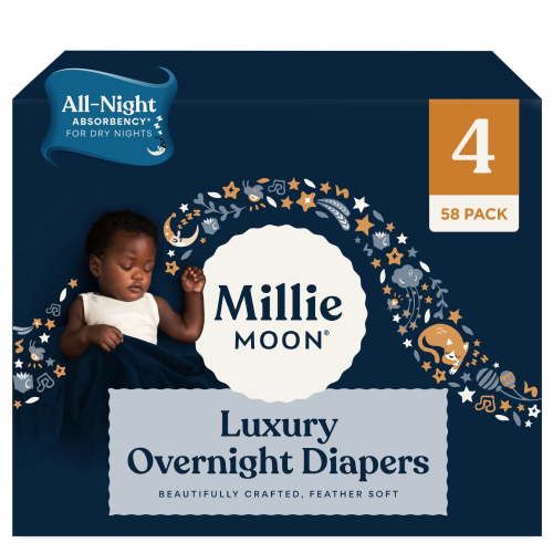 Millie Moon Overnight Diapers, Size 4, 58 Count (Select for More Options)